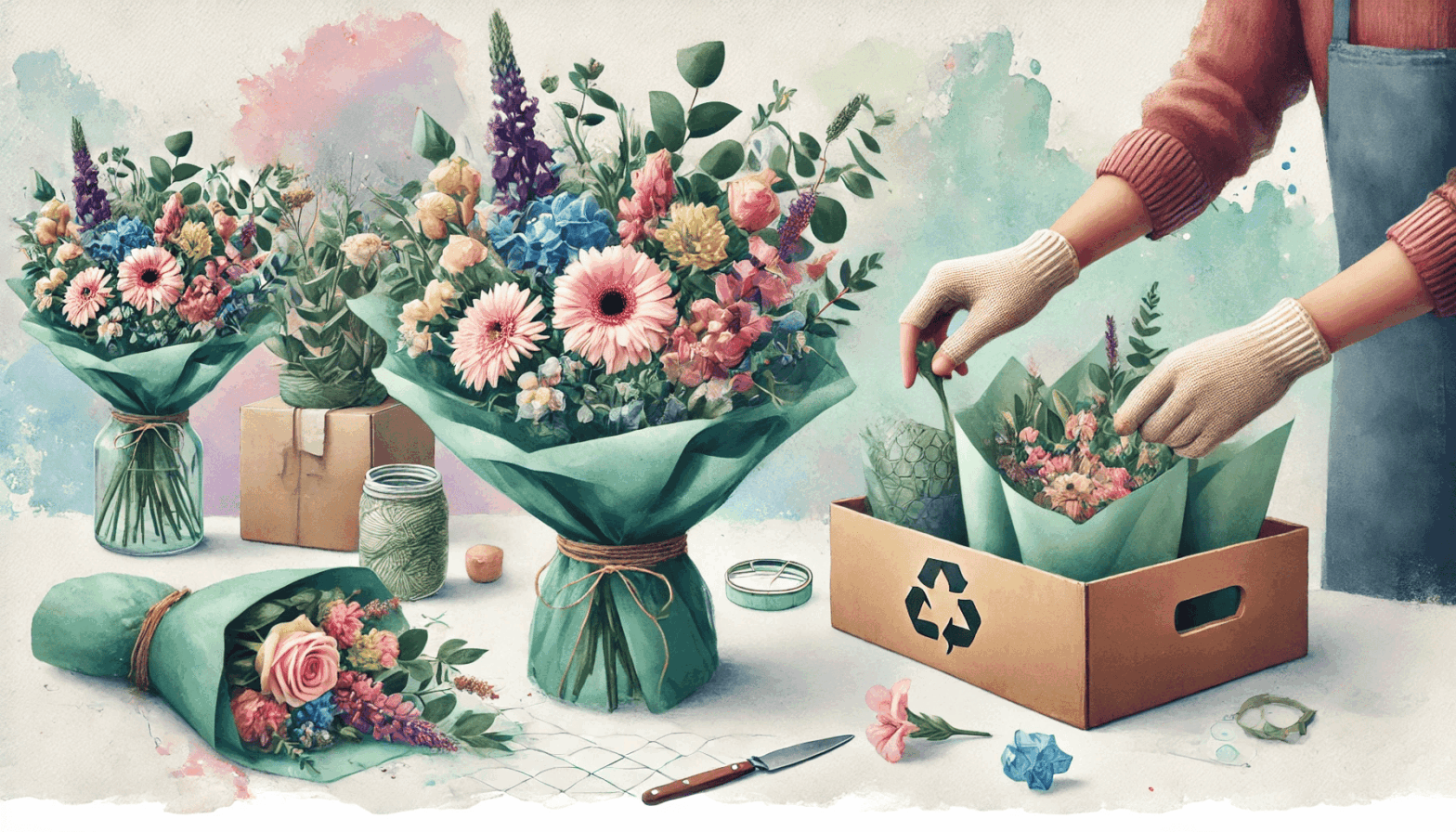 Eco-friendly flower arrangement